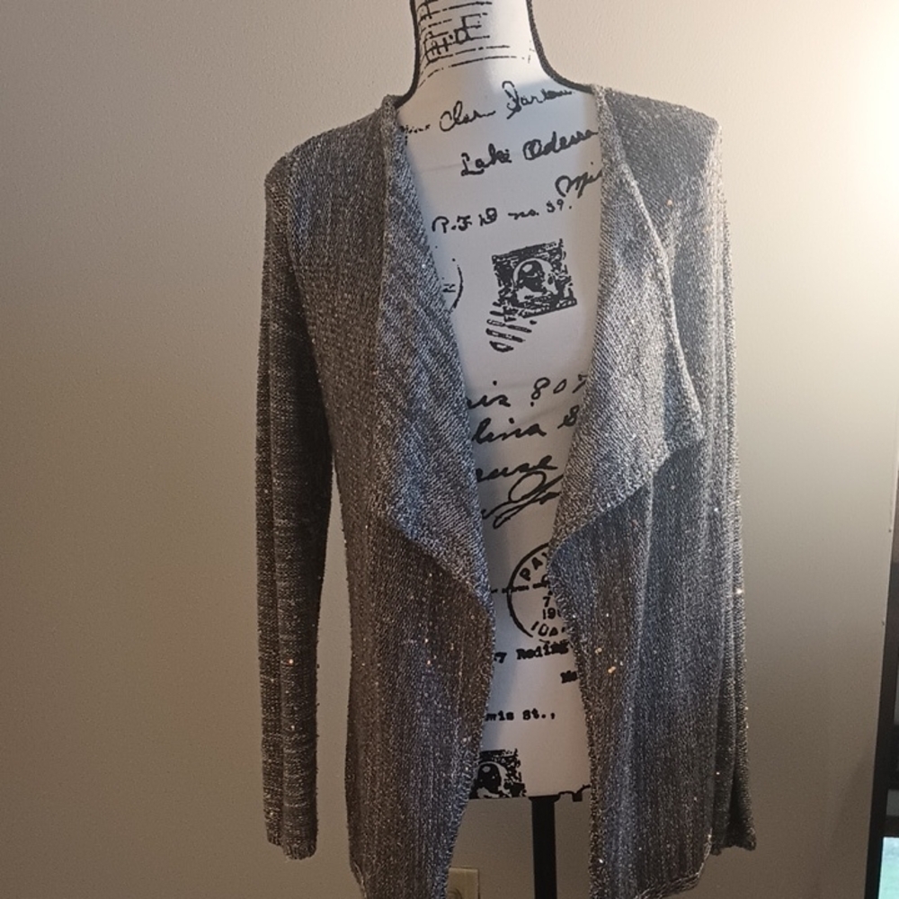 White House Black Market Elegant Silver Women's Sweater